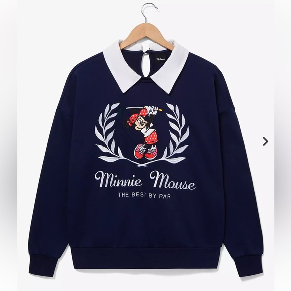 Disney Tops - NEW Disney Minnie Mouse Golf Collared Crewneck Sweatshirt